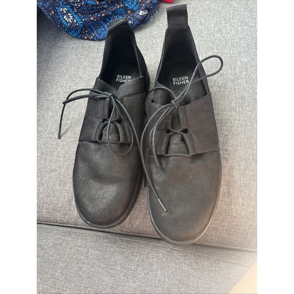 Eileen Fisher Leather black Comfort sneakers Womens shoes comfort size 9